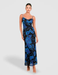 Kendra Cowl Neck Mesh Dress