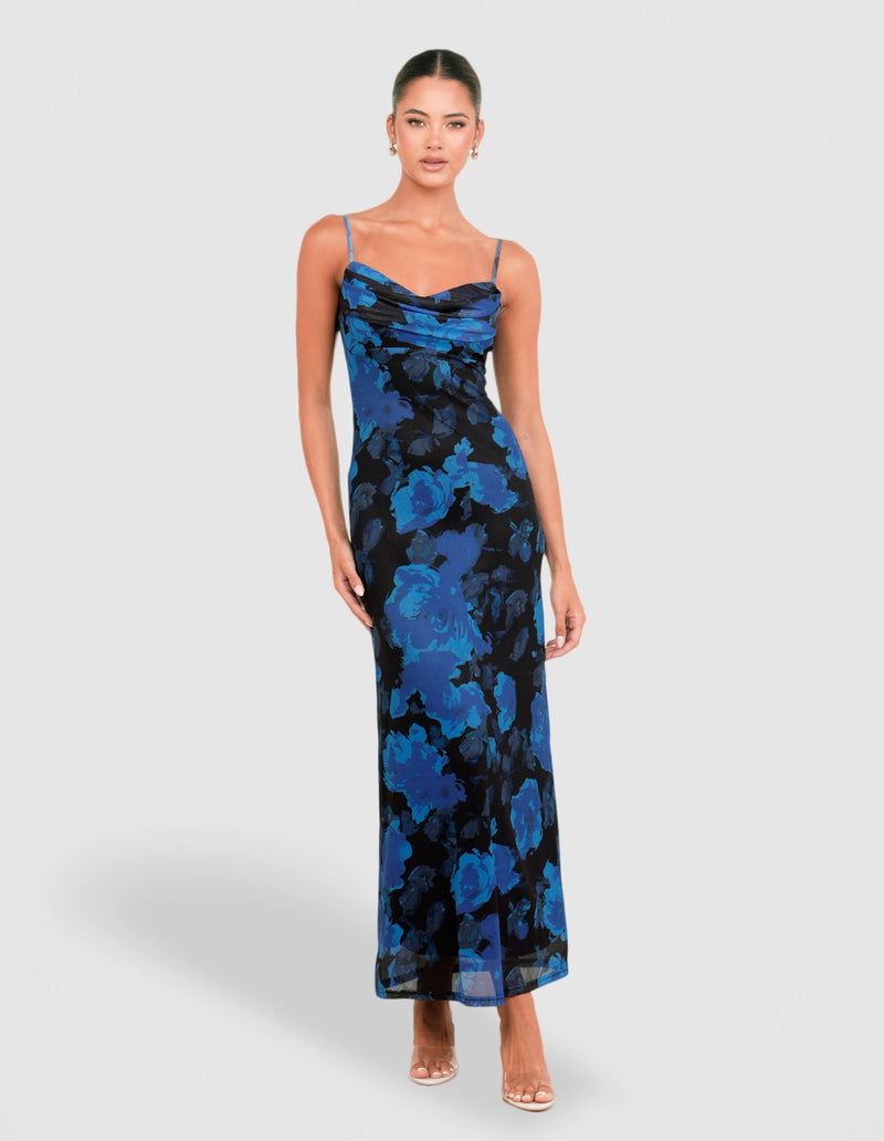 Kendra Cowl Neck Mesh Dress