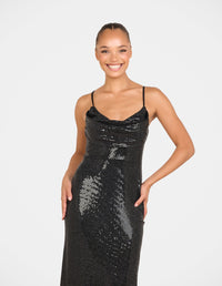 Odita Cowl Neck Maxi Dress