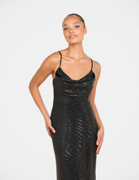 Odita Cowl Neck Maxi Dress