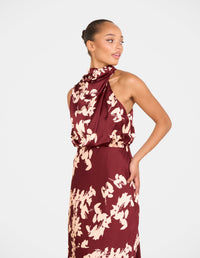 Valley High Neck Midi Dress