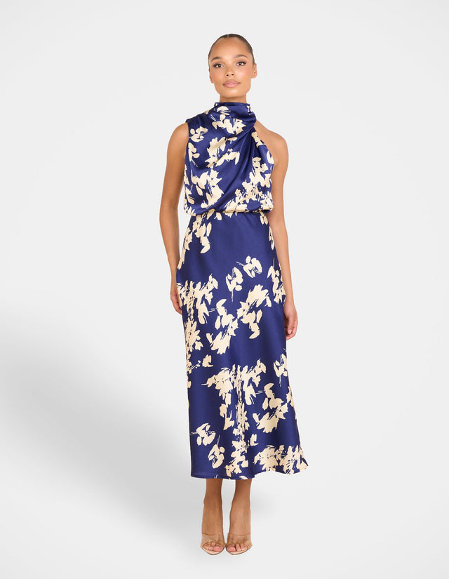 Wendy High Neck Midi Dress