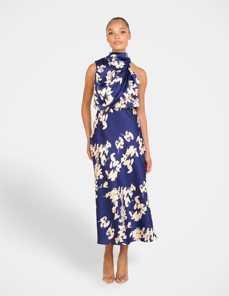Wendy High Neck Midi Dress
