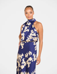 Wendy High Neck Midi Dress