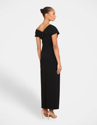 Xanthe Draped Neck Midi Dress