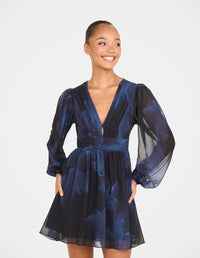 Roula Deep V-neck Mini Dress
