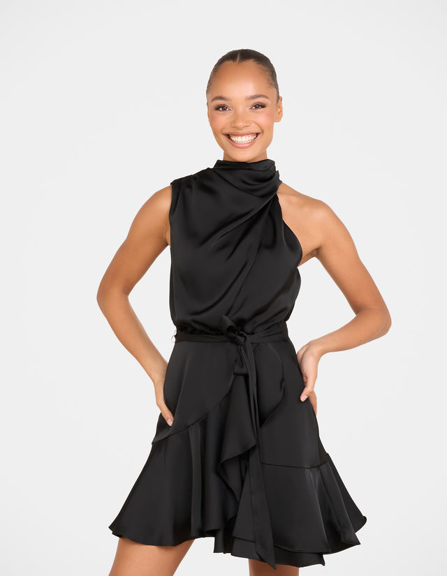 Bebe Cowl Neck Mini Dress