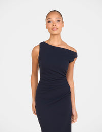 Peony Asymmetric Midi Dress