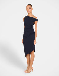 Peony Asymmetric Midi Dress