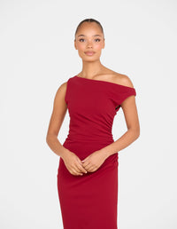 Peony Asymmetric Midi Dress
