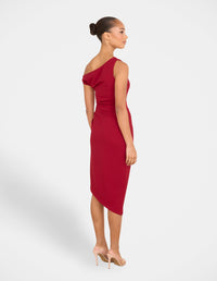 Peony Asymmetric Midi Dress