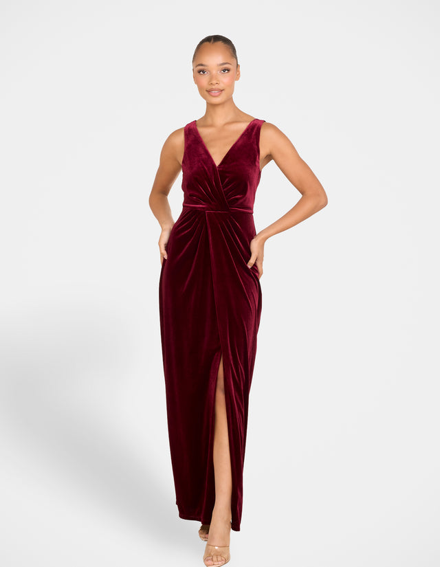 Elsie Sleeveless Velvet Gown