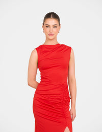 Quinby Sleeveless Ruched Dress
