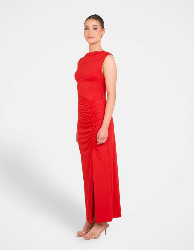 Quinby Sleeveless Ruched Dress