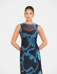 Raina Sheer Mesh Maxi Dress