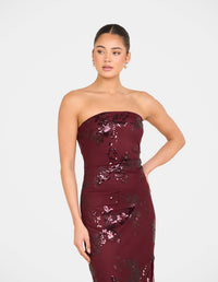 Niah Strapless Sequin Gown