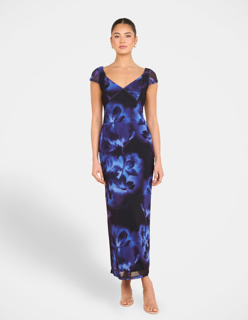 Xavier Cap Sleeve Maxi Dress