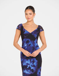 Xavier Cap Sleeve Maxi Dress