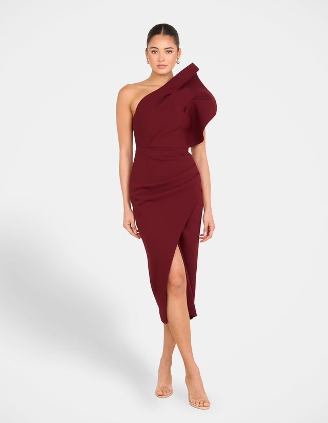 Elise Asymmetric Midi Dress