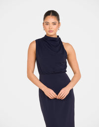 Billie High Neck Cowl Dress