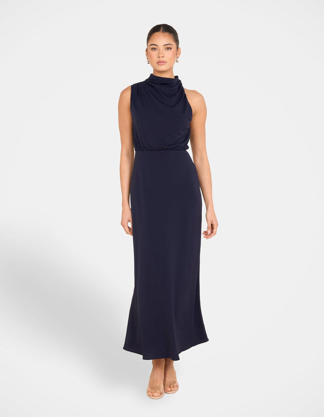Billie High Neck Cowl Dress