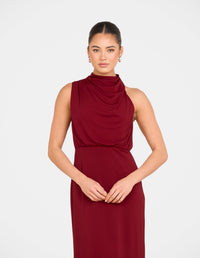 Billie High Neck Cowl Dress