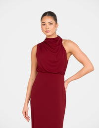 Billie High Neck Cowl Dress