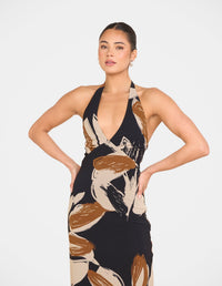 Zoya Print Mesh Maxi Dress