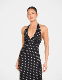 Oscar Dot Mesh Maxi Dress