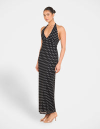 Oscar Dot Mesh Maxi Dress