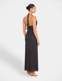 Oscar Dot Mesh Maxi Dress