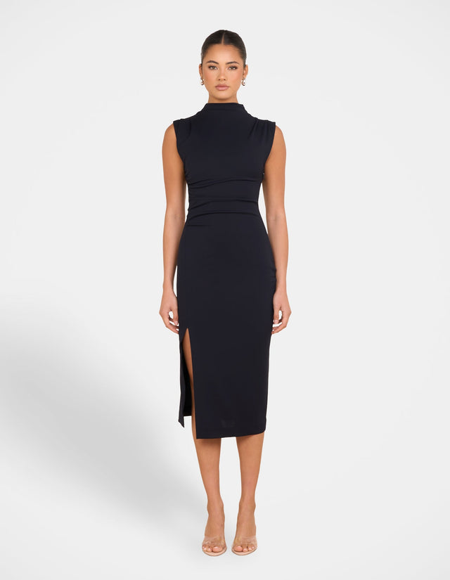 Xandria High Neck Midi Dress