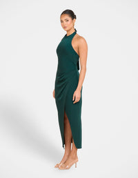 Niala Halter Satin Maxi Dress