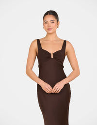 Gala Bias Cut Satin Maxi Dress