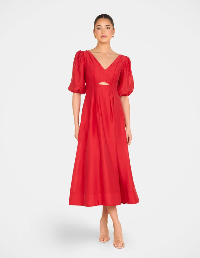 Gemma Puff Sleeve Midi Dress