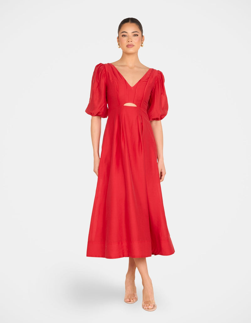 Gemma Puff Sleeve Midi Dress