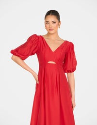 Gemma Puff Sleeve Midi Dress