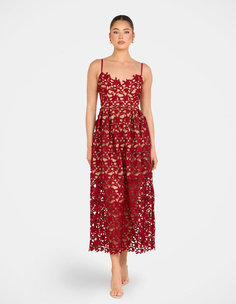 Warna Lace Midi Dress