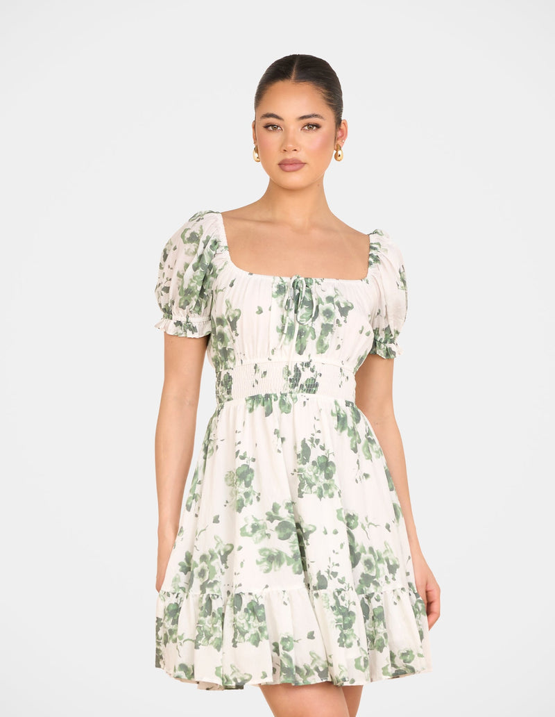 Carlita Puff Sleeve Mini Dress