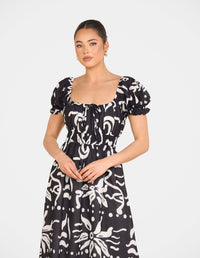 Yana Puff Sleeve Midi Dress
