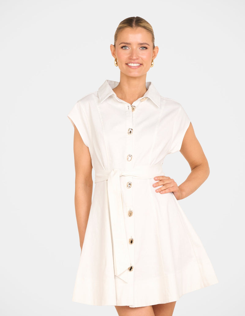 Filips Button Front Mini Dress
