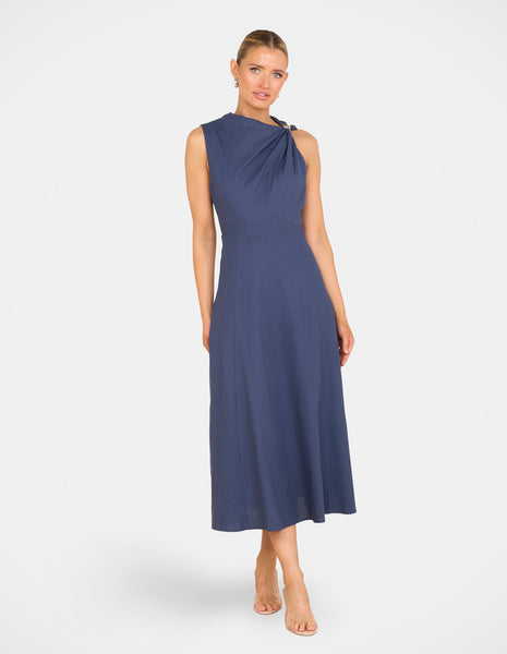 knee length dresses for ladies Austin Sequin Disc Halter Midi Dress-ALGG2164