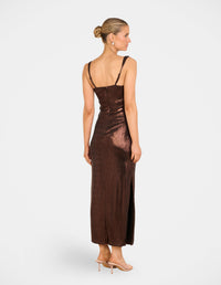 Emma Metallic Square Neck Gown