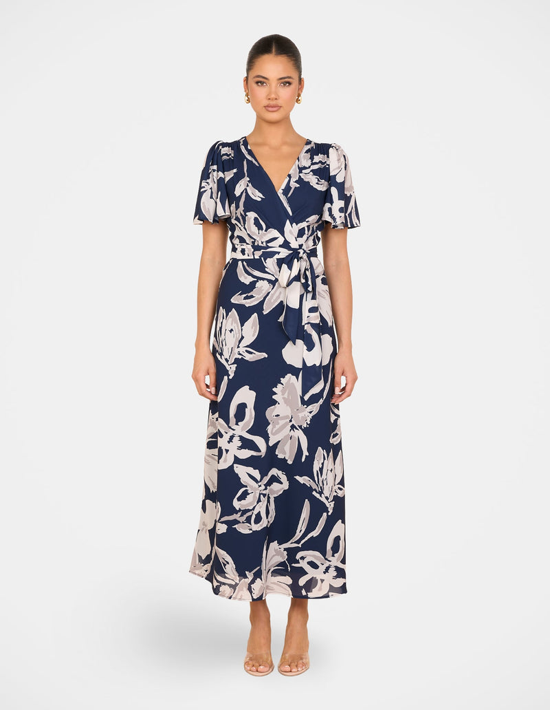 Lila Cross Over Maxi Dress
