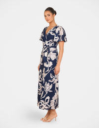 Lila Cross Over Maxi Dress
