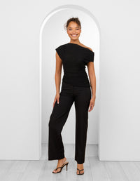 Faye Asymmetrical Mesh Top
