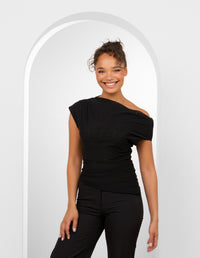 Faye Asymmetrical Mesh Top