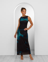 Nandini Twist Mesh Maxi Dress