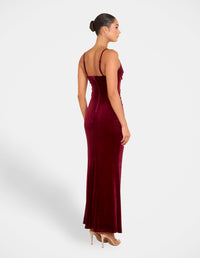 Bronie Cowl Neck Velvet Gown
