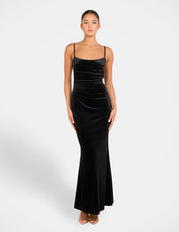 Bronie Cowl Neck Velvet Gown